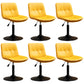 Contemporary Metal Barstool Faux Leather Footrest Adjustable Low Back Counter Stool Yellow 6 Piece Set Short Stool(22"H) Clearhalo 'Bar Furniture' 'Bar Stools' 'bar_stools' 'furn' 'furn_bar_stools' 'Furniture' 'Kitchen & Dining Furniture' 5724831