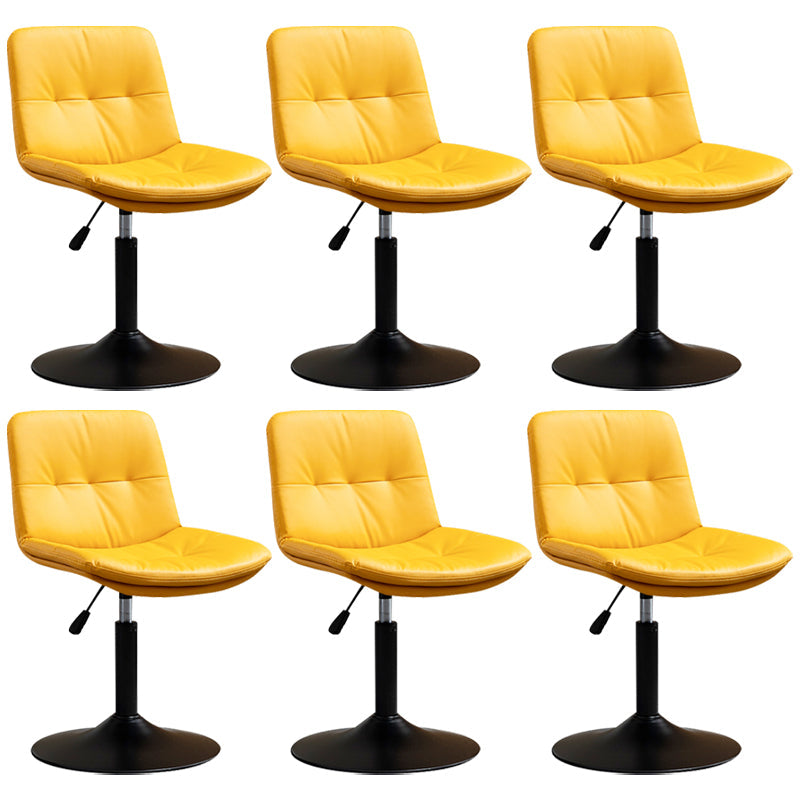 Contemporary Metal Barstool Faux Leather Footrest Adjustable Low Back Counter Stool Yellow 6 Piece Set Short Stool(22"H) Clearhalo 'Bar Furniture' 'Bar Stools' 'bar_stools' 'furn' 'furn_bar_stools' 'Furniture' 'Kitchen & Dining Furniture' 5724831