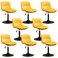 Contemporary Metal Barstool Faux Leather Footrest Adjustable Low Back Counter Stool Yellow 8 Piece Set Short Stool(22"H) Clearhalo 'Bar Furniture' 'Bar Stools' 'bar_stools' 'furn' 'furn_bar_stools' 'Furniture' 'Kitchen & Dining Furniture' 5724832