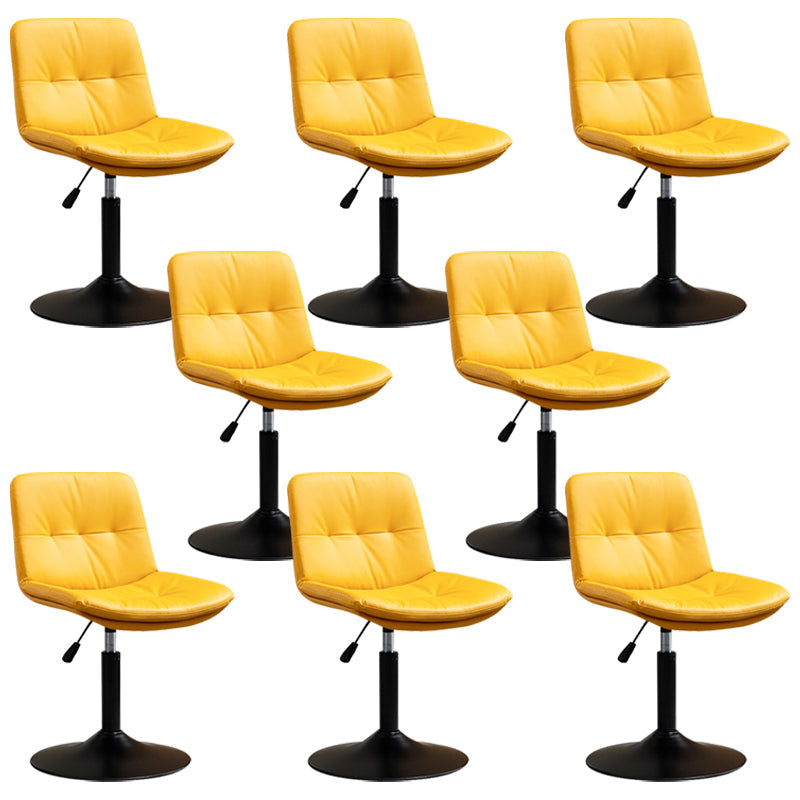 Contemporary Metal Barstool Faux Leather Footrest Adjustable Low Back Counter Stool Yellow 8 Piece Set Short Stool(22"H) Clearhalo 'Bar Furniture' 'Bar Stools' 'bar_stools' 'furn' 'furn_bar_stools' 'Furniture' 'Kitchen & Dining Furniture' 5724832
