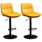 Contemporary Metal Barstool Faux Leather Footrest Adjustable Low Back Counter Stool Yellow 2 Piece Set Bar Stool(31"H) Clearhalo 'Bar Furniture' 'Bar Stools' 'bar_stools' 'furn' 'furn_bar_stools' 'Furniture' 'Kitchen & Dining Furniture' 5724834