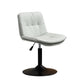 Contemporary Metal Barstool Faux Leather Footrest Adjustable Low Back Counter Stool Grey 1 Piece Short Stool(22"H) Clearhalo 'Bar Furniture' 'Bar Stools' 'bar_stools' 'furn' 'furn_bar_stools' 'Furniture' 'Kitchen & Dining Furniture' 5724838