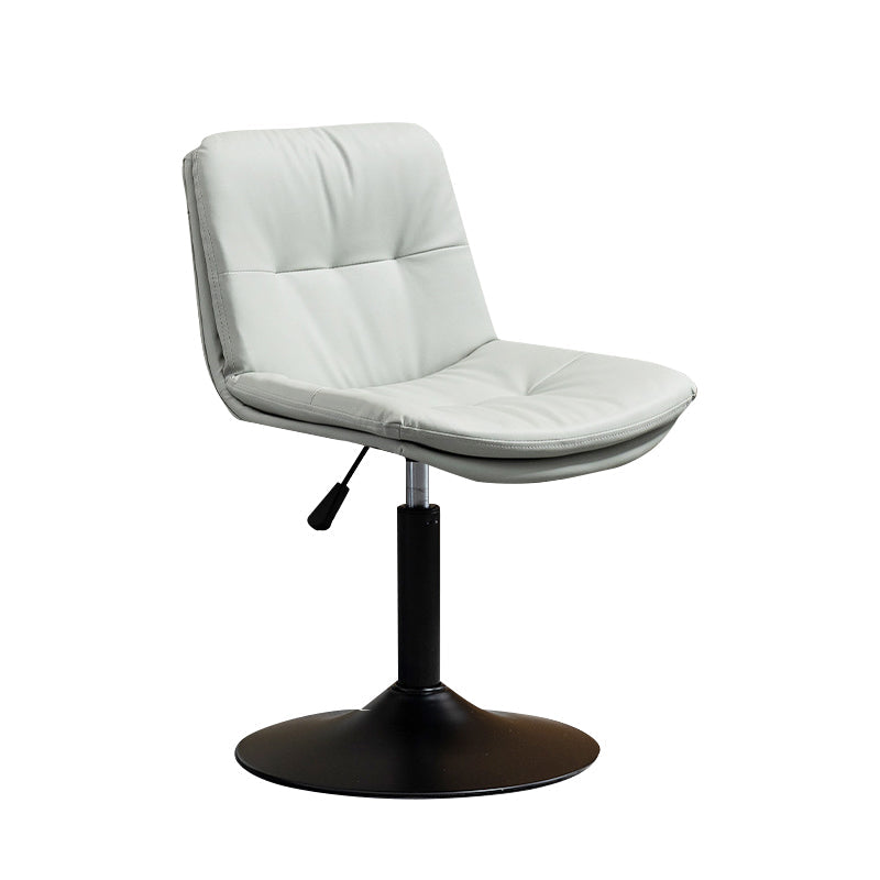 Contemporary Metal Barstool Faux Leather Footrest Adjustable Low Back Counter Stool Grey 1 Piece Short Stool(22"H) Clearhalo 'Bar Furniture' 'Bar Stools' 'bar_stools' 'furn' 'furn_bar_stools' 'Furniture' 'Kitchen & Dining Furniture' 5724838