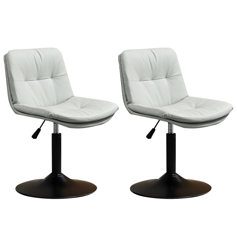 Contemporary Metal Barstool Faux Leather Footrest Adjustable Low Back Counter Stool Grey 2 Piece Set Short Stool(22"H) Clearhalo 'Bar Furniture' 'Bar Stools' 'bar_stools' 'furn' 'furn_bar_stools' 'Furniture' 'Kitchen & Dining Furniture' 5724839
