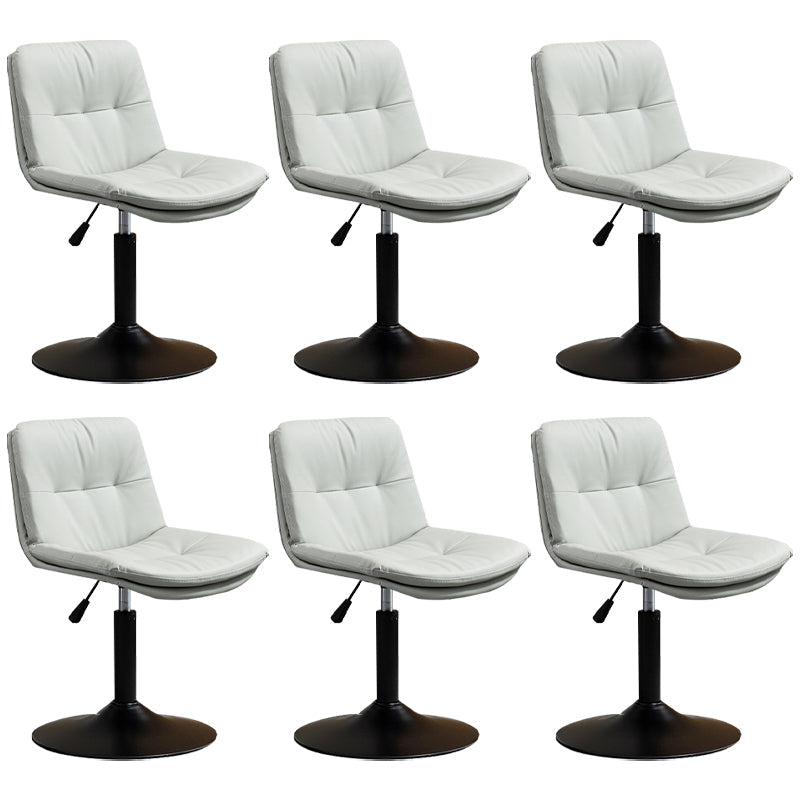 Contemporary Metal Barstool Faux Leather Footrest Adjustable Low Back Counter Stool Grey 6 Piece Set Short Stool(22"H) Clearhalo 'Bar Furniture' 'Bar Stools' 'bar_stools' 'furn' 'furn_bar_stools' 'Furniture' 'Kitchen & Dining Furniture' 5724841