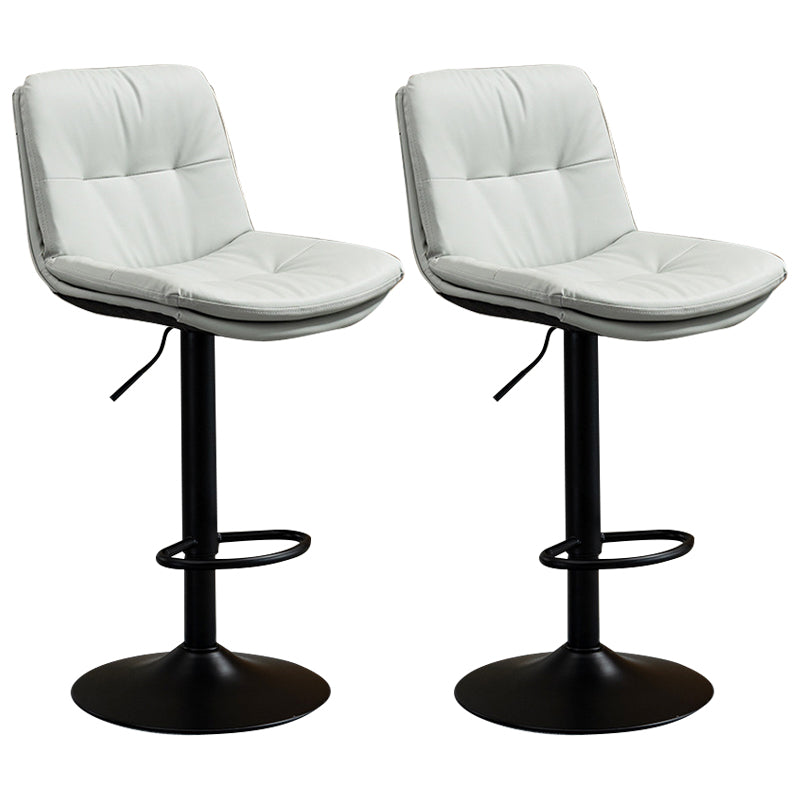 Contemporary Metal Barstool Faux Leather Footrest Adjustable Low Back Counter Stool Grey 2 Piece Set Bar Stool(31"H) Clearhalo 'Bar Furniture' 'Bar Stools' 'bar_stools' 'furn' 'furn_bar_stools' 'Furniture' 'Kitchen & Dining Furniture' 5724844