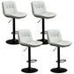 Contemporary Metal Barstool Faux Leather Footrest Adjustable Low Back Counter Stool Grey 4 Piece Set Bar Stool(31"H) Clearhalo 'Bar Furniture' 'Bar Stools' 'bar_stools' 'furn' 'furn_bar_stools' 'Furniture' 'Kitchen & Dining Furniture' 5724845