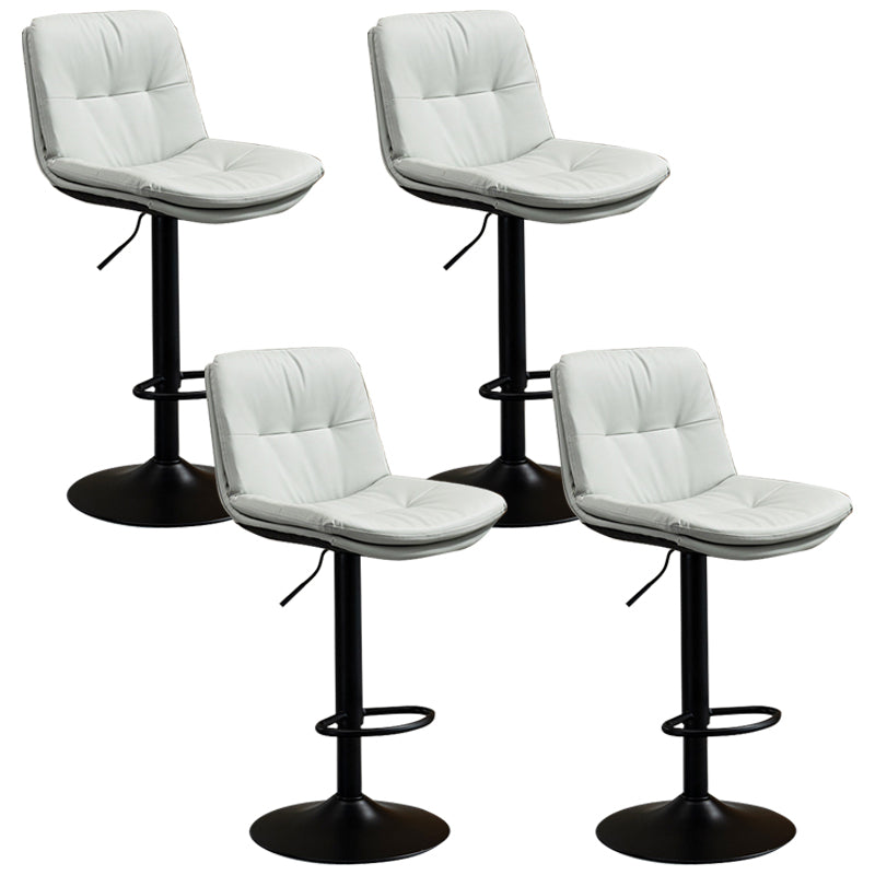 Contemporary Metal Barstool Faux Leather Footrest Adjustable Low Back Counter Stool Grey 4 Piece Set Bar Stool(31"H) Clearhalo 'Bar Furniture' 'Bar Stools' 'bar_stools' 'furn' 'furn_bar_stools' 'Furniture' 'Kitchen & Dining Furniture' 5724845