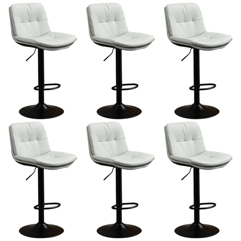 Contemporary Metal Barstool Faux Leather Footrest Adjustable Low Back Counter Stool Grey 6 Piece Set Bar Stool(31"H) Clearhalo 'Bar Furniture' 'Bar Stools' 'bar_stools' 'furn' 'furn_bar_stools' 'Furniture' 'Kitchen & Dining Furniture' 5724846