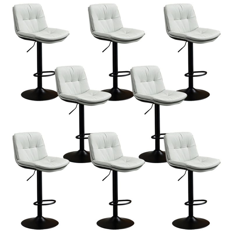 Contemporary Metal Barstool Faux Leather Footrest Adjustable Low Back Counter Stool Grey 8 Piece Set Bar Stool(31"H) Clearhalo 'Bar Furniture' 'Bar Stools' 'bar_stools' 'furn' 'furn_bar_stools' 'Furniture' 'Kitchen & Dining Furniture' 5724847