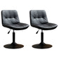 Contemporary Metal Barstool Faux Leather Footrest Adjustable Low Back Counter Stool Black 2 Piece Set Short Stool(22"H) Clearhalo 'Bar Furniture' 'Bar Stools' 'bar_stools' 'furn' 'furn_bar_stools' 'Furniture' 'Kitchen & Dining Furniture' 5724849