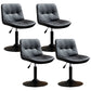 Contemporary Metal Barstool Faux Leather Footrest Adjustable Low Back Counter Stool Black 4 Piece Set Short Stool(22"H) Clearhalo 'Bar Furniture' 'Bar Stools' 'bar_stools' 'furn' 'furn_bar_stools' 'Furniture' 'Kitchen & Dining Furniture' 5724850