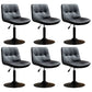Contemporary Metal Barstool Faux Leather Footrest Adjustable Low Back Counter Stool Black 6 Piece Set Short Stool(22"H) Clearhalo 'Bar Furniture' 'Bar Stools' 'bar_stools' 'furn' 'furn_bar_stools' 'Furniture' 'Kitchen & Dining Furniture' 5724851