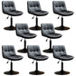Contemporary Metal Barstool Faux Leather Footrest Adjustable Low Back Counter Stool Black 8 Piece Set Short Stool(22"H) Clearhalo 'Bar Furniture' 'Bar Stools' 'bar_stools' 'furn' 'furn_bar_stools' 'Furniture' 'Kitchen & Dining Furniture' 5724852