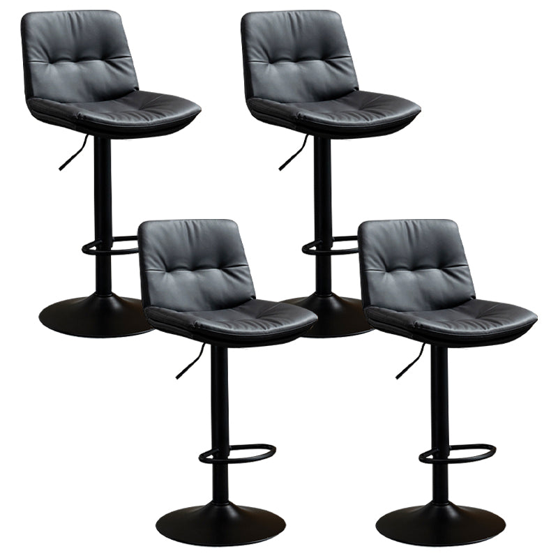 Contemporary Metal Barstool Faux Leather Footrest Adjustable Low Back Counter Stool Black 4 Piece Set Bar Stool(31"H) Clearhalo 'Bar Furniture' 'Bar Stools' 'bar_stools' 'furn' 'furn_bar_stools' 'Furniture' 'Kitchen & Dining Furniture' 5724855