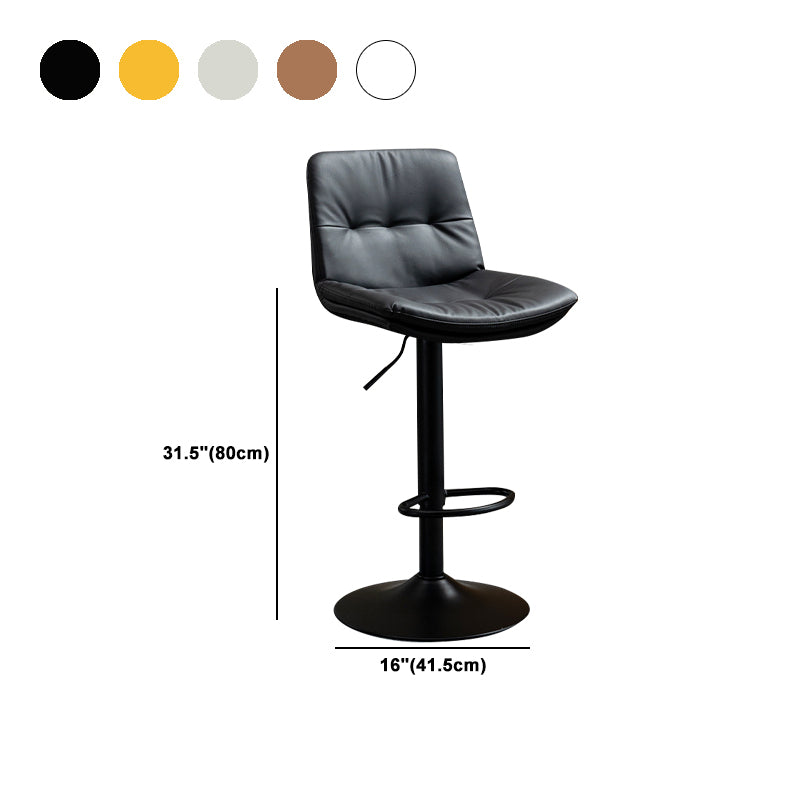 Contemporary Metal Barstool Faux Leather Footrest Adjustable Low Back Counter Stool Clearhalo 'Bar Furniture' 'Bar Stools' 'bar_stools' 'furn' 'furn_bar_stools' 'Furniture' 'Kitchen & Dining Furniture' 5724858