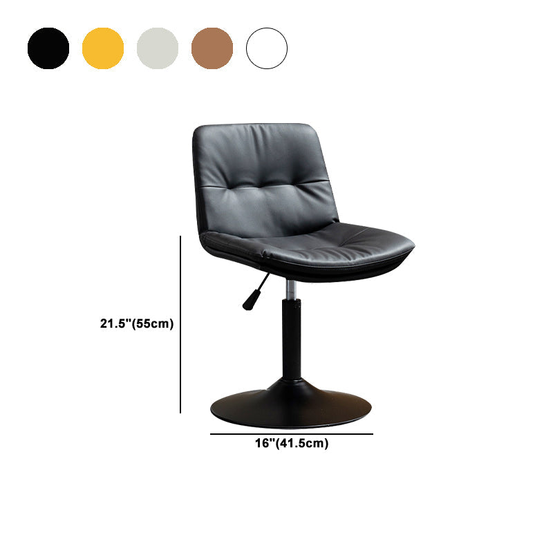 Contemporary Metal Barstool Faux Leather Footrest Adjustable Low Back Counter Stool Clearhalo 'Bar Furniture' 'Bar Stools' 'bar_stools' 'furn' 'furn_bar_stools' 'Furniture' 'Kitchen & Dining Furniture' 5724859