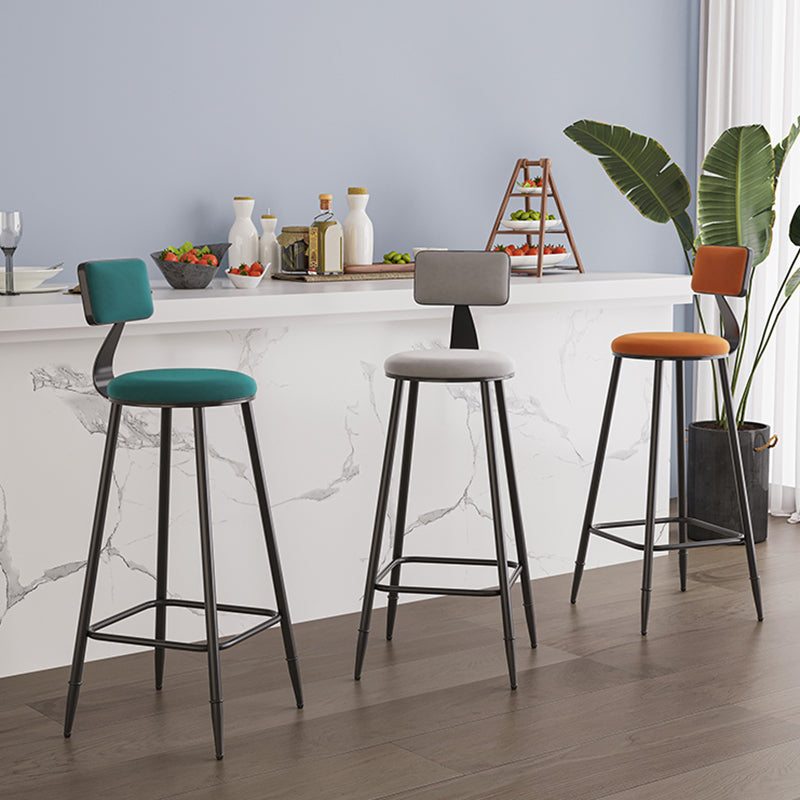 Tabouret de comptoir moderne sans accoudoirs, tabouret de Bar en fer avec coussin pour le salon