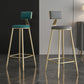 Glam Footrest Counter Stool Fabric Low Back Barstool with 4 Gold Iron Legs Clearhalo 'Bar Furniture' 'Bar Stools' 'bar_stools' 'furn' 'furn_bar_stools' 'Furniture' 'Kitchen & Dining Furniture' 5724921