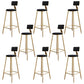 Glam Footrest Counter Stool Fabric Low Back Barstool with 4 Gold Iron Legs Black 8 Piece Set Clearhalo 'Bar Furniture' 'Bar Stools' 'bar_stools' 'furn' 'furn_bar_stools' 'Furniture' 'Kitchen & Dining Furniture' 5724950