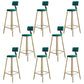Glam Footrest Counter Stool Fabric Low Back Barstool with 4 Gold Iron Legs Green 8 Piece Set Clearhalo 'Bar Furniture' 'Bar Stools' 'bar_stools' 'furn' 'furn_bar_stools' 'Furniture' 'Kitchen & Dining Furniture' 5724955