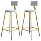 Glam Footrest Counter Stool Fabric Low Back Barstool with 4 Gold Iron Legs White 2 Piece Set Clearhalo 'Bar Furniture' 'Bar Stools' 'bar_stools' 'furn' 'furn_bar_stools' 'Furniture' 'Kitchen & Dining Furniture' 5724957