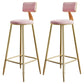 Glam Footrest Counter Stool Fabric Low Back Barstool with 4 Gold Iron Legs Pink 2 Piece Set Clearhalo 'Bar Furniture' 'Bar Stools' 'bar_stools' 'furn' 'furn_bar_stools' 'Furniture' 'Kitchen & Dining Furniture' 5724962