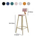 Glam Footrest Counter Stool Fabric Low Back Barstool with 4 Gold Iron Legs Clearhalo 'Bar Furniture' 'Bar Stools' 'bar_stools' 'furn' 'furn_bar_stools' 'Furniture' 'Kitchen & Dining Furniture' 5724967