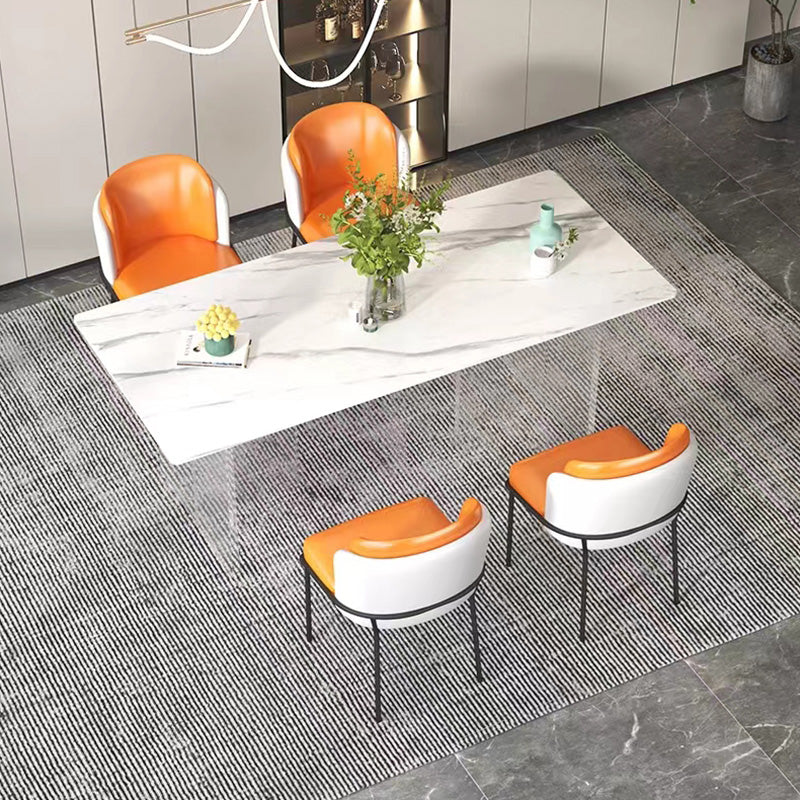 Modern 1/5 Pieces Dining Set Rectangle Stone Dining Table for Dining Room Clearhalo 'Dining Room Sets' 'Dining Tables & Seating' 'dining_room_set' 'furn' 'furn_dining_room_set' 'Furniture' 'Kitchen & Dining Furniture' 5724986