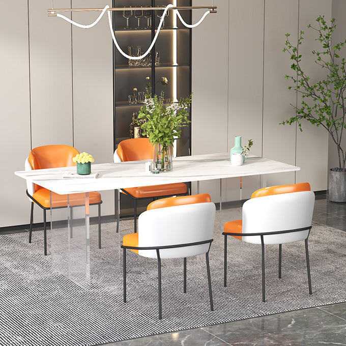 Modern 1/5 Pieces Dining Set Rectangle Stone Dining Table for Dining Room Clearhalo 'Dining Room Sets' 'Dining Tables & Seating' 'dining_room_set' 'furn' 'furn_dining_room_set' 'Furniture' 'Kitchen & Dining Furniture' 5724994