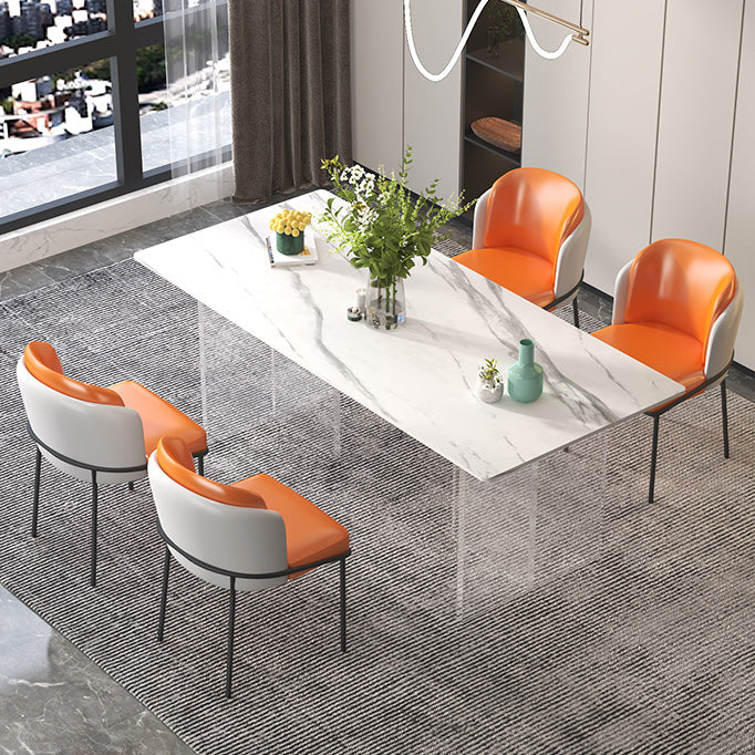 Modern 1/5 Pieces Dining Set Rectangle Stone Dining Table for Dining Room Clearhalo 'Dining Room Sets' 'Dining Tables & Seating' 'dining_room_set' 'furn' 'furn_dining_room_set' 'Furniture' 'Kitchen & Dining Furniture' 5724995