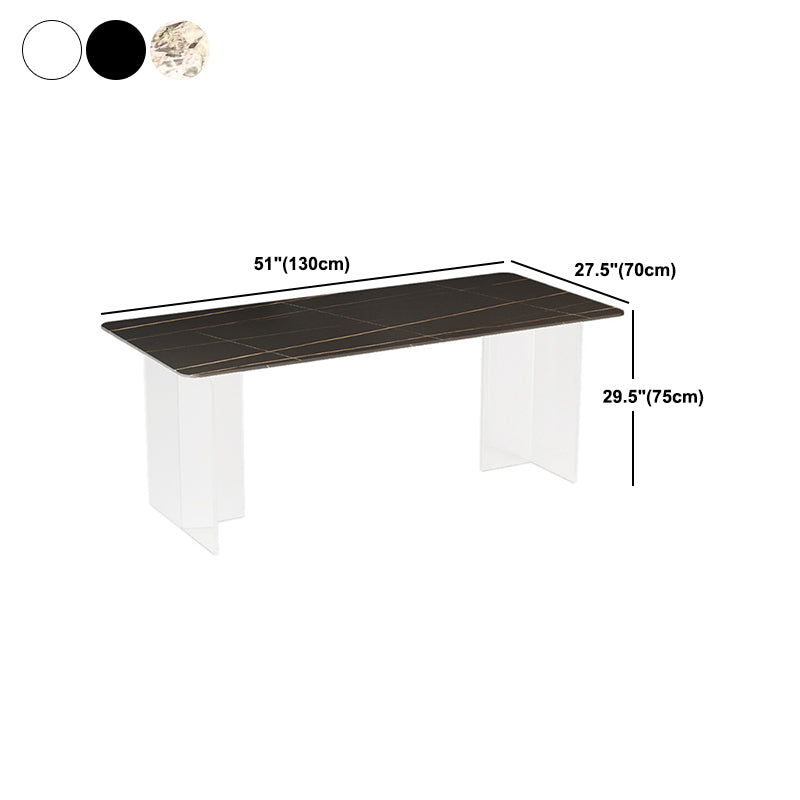 Modern 1/5 Pieces Dining Set Rectangle Stone Dining Table for Dining Room Clearhalo 'Dining Room Sets' 'Dining Tables & Seating' 'dining_room_set' 'furn' 'furn_dining_room_set' 'Furniture' 'Kitchen & Dining Furniture' 5724998