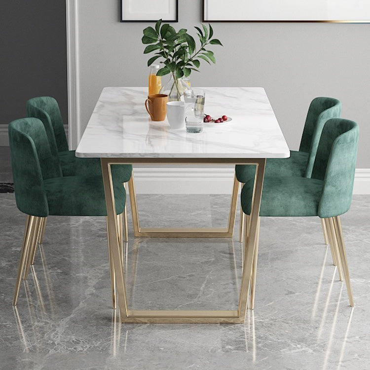 Nordic 1/2/5/7 Pieces Dining Set Rectangle Stone Dining Table for Dining Room Clearhalo 'Dining Room Sets' 'Dining Tables & Seating' 'dining_room_set' 'furn' 'furn_dining_room_set' 'Furniture' 'Kitchen & Dining Furniture' 5725003
