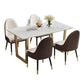 Nordic 1/2/5/7 Pieces Dining Set Rectangle Stone Dining Table for Dining Room 5 Pieces: Table, 4 Beige Chairs Clearhalo 'Dining Room Sets' 'Dining Tables & Seating' 'dining_room_set' 'furn' 'furn_dining_room_set' 'Furniture' 'Kitchen & Dining Furniture' 5725006