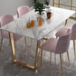 Nordic 1/2/5/7 Pieces Dining Set Rectangle Stone Dining Table for Dining Room Clearhalo 'Dining Room Sets' 'Dining Tables & Seating' 'dining_room_set' 'furn' 'furn_dining_room_set' 'Furniture' 'Kitchen & Dining Furniture' 5725007
