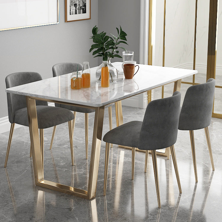 Nordic 1/2/5/7 Pieces Dining Set Rectangle Stone Dining Table for Dining Room Clearhalo 'Dining Room Sets' 'Dining Tables & Seating' 'dining_room_set' 'furn' 'furn_dining_room_set' 'Furniture' 'Kitchen & Dining Furniture' 5725009
