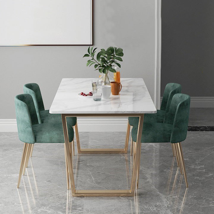 Nordic 1/2/5/7 Pieces Dining Set Rectangle Stone Dining Table for Dining Room Clearhalo 'Dining Room Sets' 'Dining Tables & Seating' 'dining_room_set' 'furn' 'furn_dining_room_set' 'Furniture' 'Kitchen & Dining Furniture' 5725031