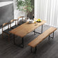 Industrial 1/2/5 Pieces Dining Set Solid Wood Double Pedestal Dinette Set