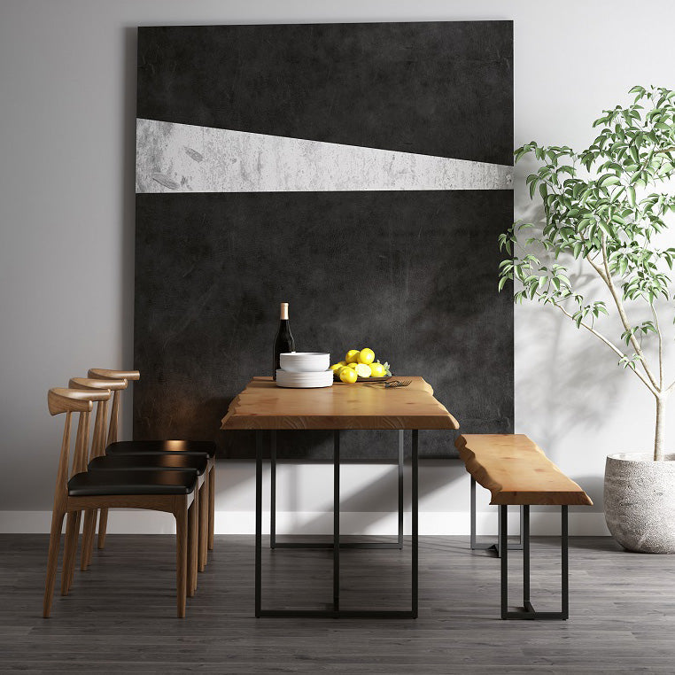 Industrial 1/2/5 Pieces Dining Set Solid Wood Double Pedestal Dinette Set