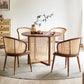 Solid Wood Dining Set 1/2/5 Pcs Round Rattan Dining Table and Chairs 5 Pieces: Table, 4 Chairs Clearhalo 'Dining Room Sets' 'Dining Tables & Seating' 'dining_room_set' 'furn' 'furn_dining_room_set' 'Furniture' 'Kitchen & Dining Furniture' 5725070