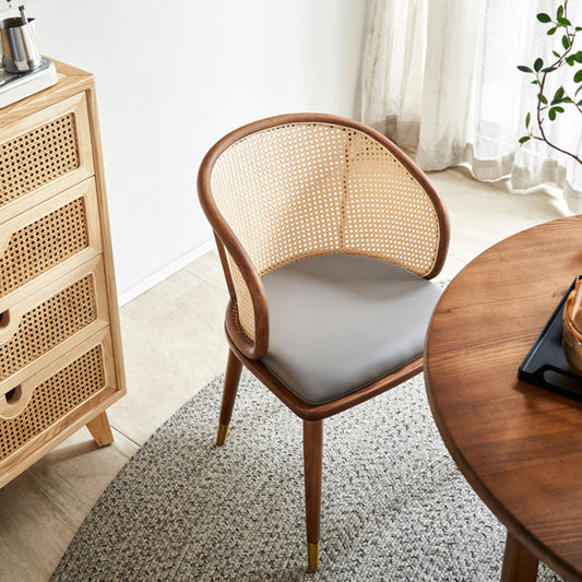 ソリッドウッドダイニングセット1/2/5 PCSラウンドラタンダイニングテーブルと椅子