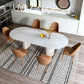 Ensemble de table ovale en pierre frittée de style Glam nordique, ensemble de 1/4/5/7 pièces