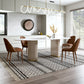 Ensemble de table ovale en pierre frittée de style Glam nordique, ensemble de 1/4/5/7 pièces
