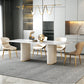 Ensemble de table ovale en pierre frittée de style Glam nordique, ensemble de 1/4/5/7 pièces