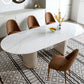 Ensemble de table ovale en pierre frittée de style Glam nordique, ensemble de 1/4/5/7 pièces