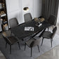 Rectangle Dining Table Set 1/2/7 Pcs Sintered Stone Table with Wingback Chairs 7 Pieces: Table, 6 Brown Chairs Clearhalo 'Dining Room Sets' 'Dining Tables & Seating' 'dining_room_set' 'furn' 'furn_dining_room_set' 'Furniture' 'Kitchen & Dining Furniture' 5725105