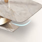 Juego de comedor de piedra sinterizada 1/4/5/7/9 mesa de comedor rectangular con sillas tapizadas