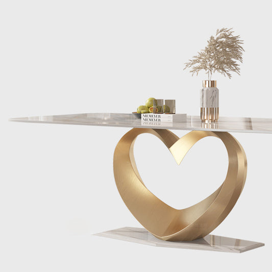 焼結された石のダイニングセット1/4/5/7/9 PCS布張りの椅子付き長方形のダイニングテーブル