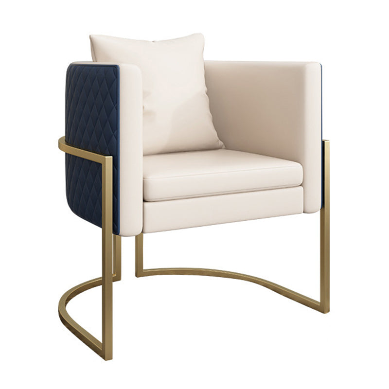 Glam Gold Steel Dining Set 1/5 Pieces Indoor Dining Furniture 1 Blue Chair Clearhalo 'Dining Room Sets' 'Dining Tables & Seating' 'dining_room_set' 'furn' 'furn_dining_room_set' 'Furniture' 'Kitchen & Dining Furniture' 5725156