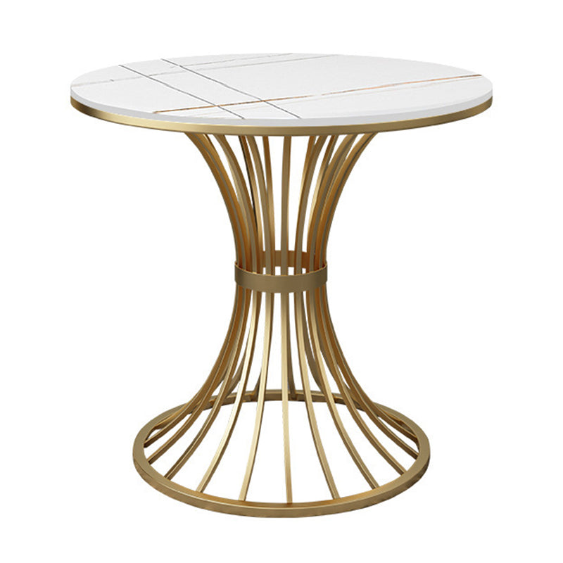 Glam Gold Steel Dining Set 1/5 Pieces Indoor Dining Furniture White 31"L x 31"W Clearhalo 'Dining Room Sets' 'Dining Tables & Seating' 'dining_room_set' 'furn' 'furn_dining_room_set' 'Furniture' 'Kitchen & Dining Furniture' 5725159